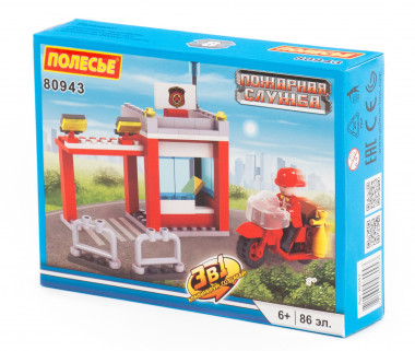 Конструктор Классик Пожарная служба-1.8 (86 эл.) совместим с Лего — Полесье Россия
