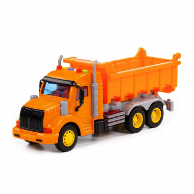 Профи, автомобиль-самосвал инерционный (свет, звук) оранжевый — Полесье Россия
