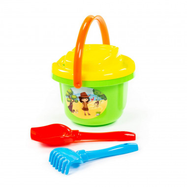Набор №193: ведро большое, ситечко большое, лопатка №5, грабельки №5 — Полесье Россия