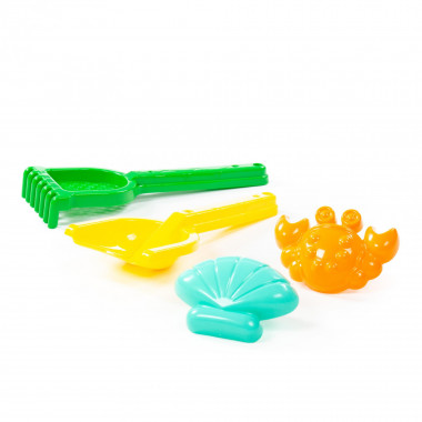 Набор №567 (лопатка №30, грабельки №30, формочки краб №2, ракушка №2) — Полесье Россия