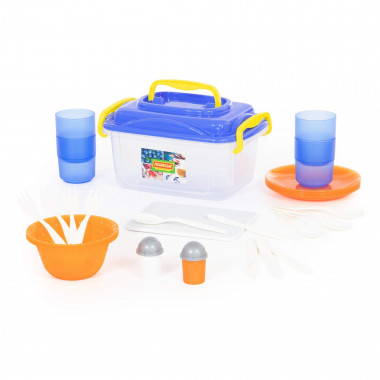 Набор пластиковой посуды для пикника №5 на 4 персоны (27 элементов) — Полесье Россия