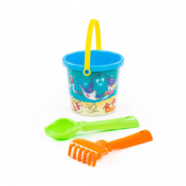 Набор №219: ведро малое с наклейкой, совок №2, грабельки №2 — Полесье Россия
