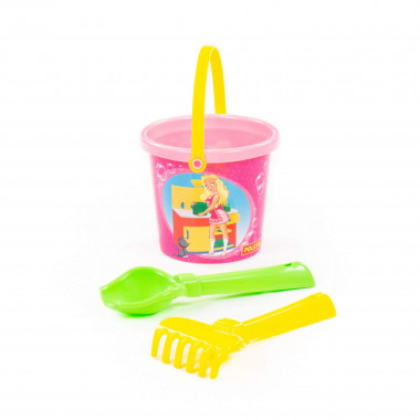 Набор №219: ведро малое с наклейкой, совок №2, грабельки №2 — Полесье Россия
