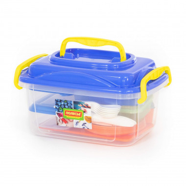 Набор пластиковой посуды для пикника №7 на 6 персон (37 элементов) — Полесье Россия