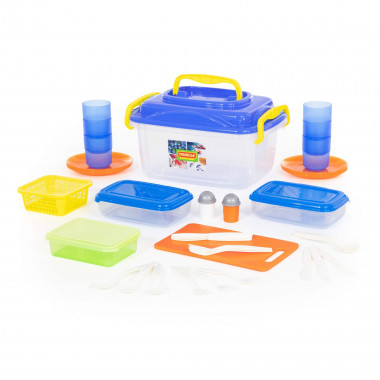 Набор пластиковой посуды для пикника №7 на 6 персон (37 элементов) — Полесье Россия