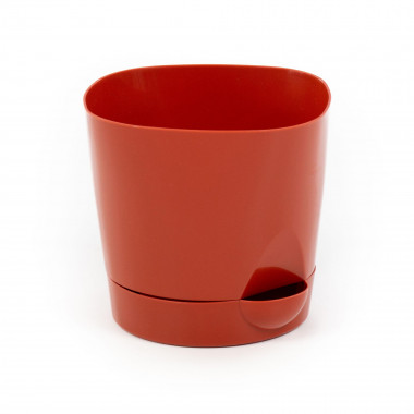 Цветочный горшок №2 с поддонником, 1,4 литра, h135 мм (коричневый) — Полесье Россия