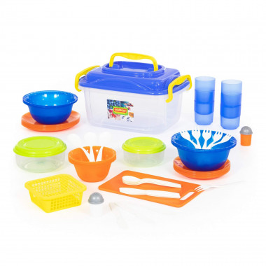 Набор пластиковой посуды для пикника №9 на 6 персон (54 элемента) — Полесье Россия