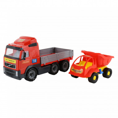 Машина бортовой автомобиль Volvo + Самосвал Муравей — Полесье Россия