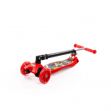 Детский самокат складной (красно-чёрный) — Полесье Россия
