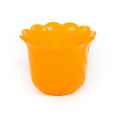 Цветочный горшок оранжевый Злата d116 мм - 0,45 л, h88 мм — Полесье Россия