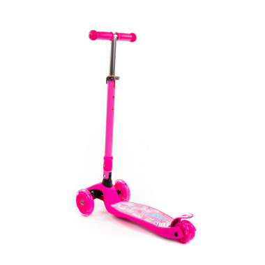 Детский самокат складной (розовый) — Полесье Россия