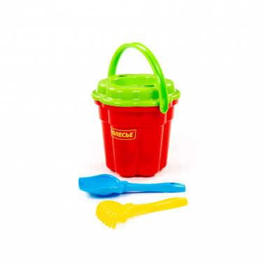 Набор №78: ведро-цветок большое, ситечко-цветок большое, лопатка №5, грабельки №5 — Полесье Россия