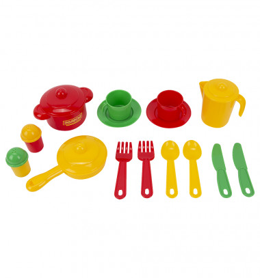 Набор детской посуды Настенька на 2 персоны, яркая — Полесье Россия