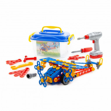 Конструктор Изобретатель - Самолёт №2 (144 элемента) + шуруповерт — Полесье Россия