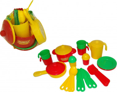 Набор детской посуды Настенька на 4 персоны, яркая — Полесье Россия