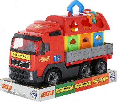 Машина бортовой автомобиль Volvo+ Сортер домик для зверей — Полесье Россия