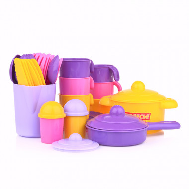 Набор детской посуды Настенька на 6 персон, яркая — Полесье Россия
