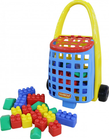 Забавная тележка + Конструктор Беби (38 элементов) — Полесье Россия