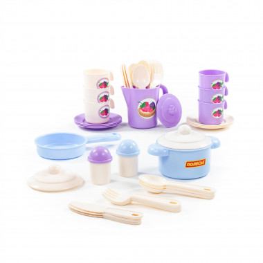 Набор детской посуды Настенька на 6 персон (V1) 38 элементов — Полесье Россия