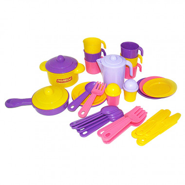 Набор детской посуды Настенька на 6 персон (38 элементов) — Полесье Россия