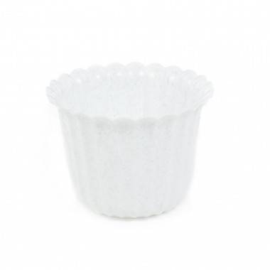 Цветочный горшок белый мрамор Виола d126 мм, h=93 мм - 0,5 л — Полесье Россия