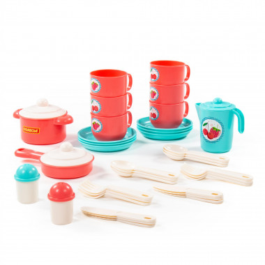 Набор детской посуды Хозяюшка на 6 персон (V3) 38 элементов — Полесье Россия