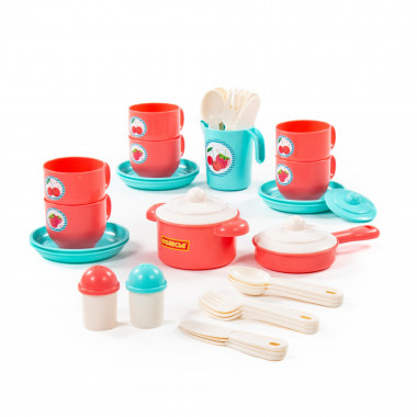 Набор детской посуды Хозяюшка на 6 персон (V3) 38 элементов — Полесье Россия