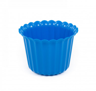 Цветочный горшок синий Виола d126 мм, h=93 мм - 0,5 л — Полесье Россия