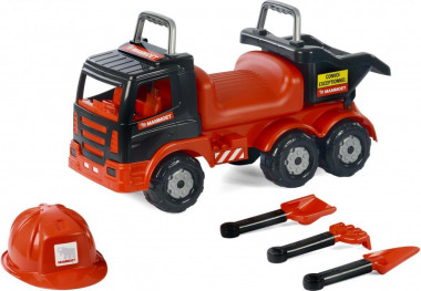 Каталка машина 200-02 MAMMOET с каской и набором для песка — Полесье Россия