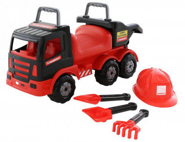 Каталка машина 200-02 MAMMOET с каской и набором для песка — Полесье Россия