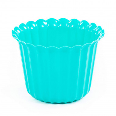 Цветочный горшок темный бирюзовый Виола d126 мм, h=93 мм - 0,5 л — Полесье Россия