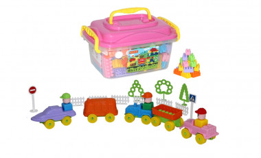 Конструктор Строитель 136 элементов в контейнере — Полесье Россия