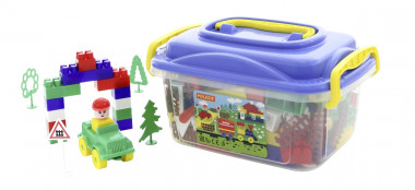 Конструктор Строитель 136 элементов в контейнере — Полесье Россия