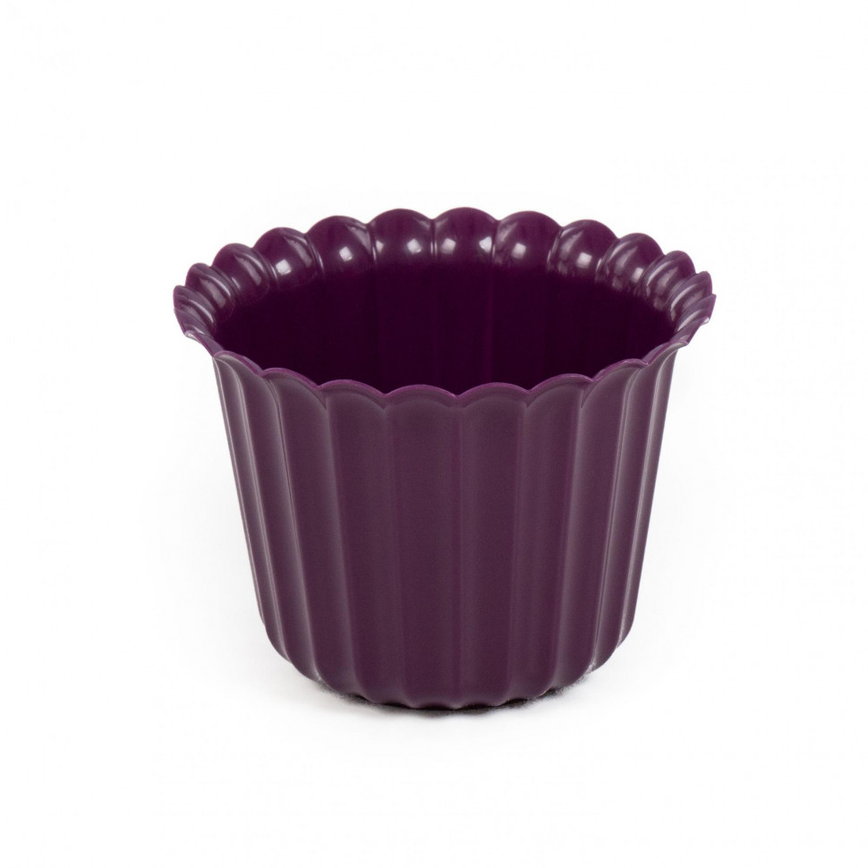 Цветочный горшок фиолетовый Виола d126 мм, h=93 мм - 0,5 л фото 1 — Полесье Россия