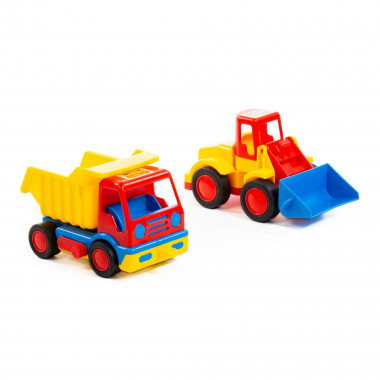 Базик, автомобиль-самосвал + Базик, погрузчик (в коробке) — Полесье Россия