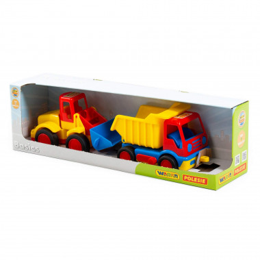 Базик, автомобиль-самосвал + Базик, погрузчик (в коробке) — Полесье Россия