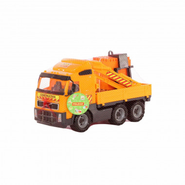 Машина автомобиль-кран с манипулятором Volvo + конструктор Супер-Микс (30 элементов) — Полесье Россия