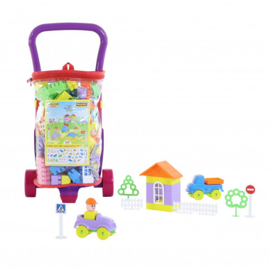 Тележка Caddie + Конструктор Строитель 160 элементов — Полесье Россия