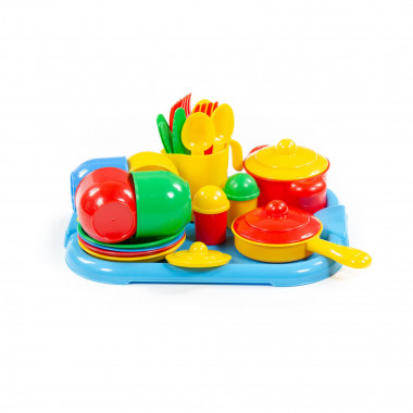 Набор детской посуды Хозяюшка с подносом на 4 персоны — Полесье Россия