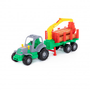 Силач, трактор с полуприцепом-лесовозом — Полесье Россия