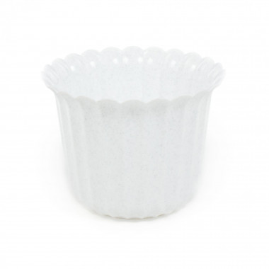 Цветочный горшок белый мрамор Виола d156 мм, h110 мм - 1 л — Полесье Россия