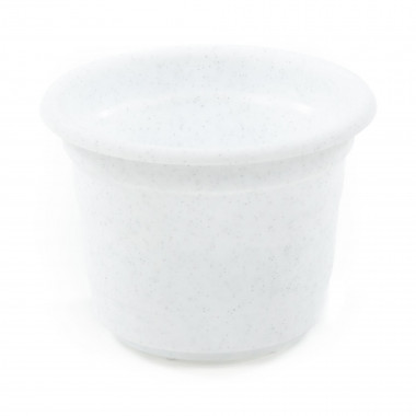 Цветочный горшок белый мрамор Ксения №2 d114 мм, h85 мм - 0,45 л — Полесье Россия