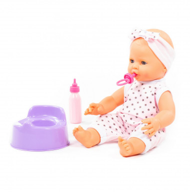 Пупс Забавный (35 см) с соской, бутылочкой и горшком — Полесье Россия