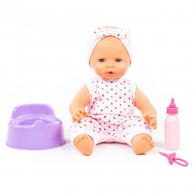 Пупс Забавный (35 см) с соской, бутылочкой и горшком — Полесье Россия