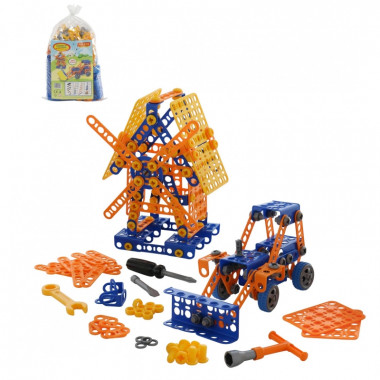 Конструктор Изобретатель - Мельница №2 + Трактор-погрузчик №1 (330 элементов) — Полесье Россия