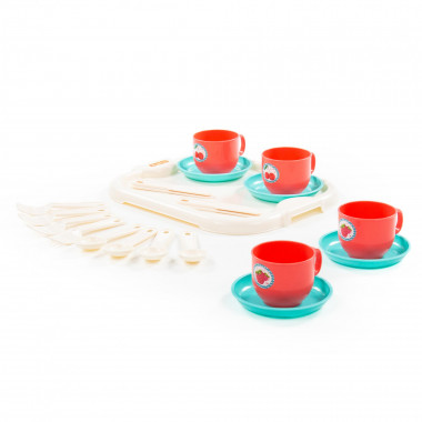 Набор детской посуды Минутка с подносом на 4 персоны (V3) 21 элемент — Полесье Россия