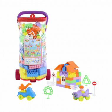 Тележка Caddie и Конструктор Строитель 263 элемента — Полесье Россия