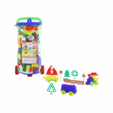 Тележка Caddie и Конструктор Строитель 263 элемента — Полесье Россия