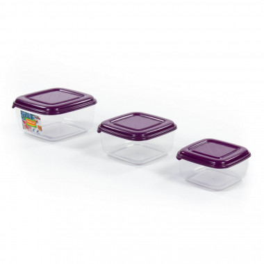 Набор ёмкостей №3 (квадратные с крышками): ёмкости №№ 36 (0,9 л), 37 (1,5 л), 38 (2,4 л) — Полесье Россия