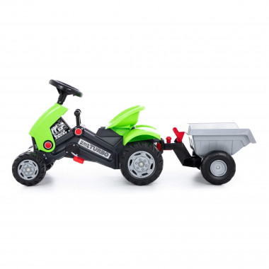 Педальный трактор Turbo-2 с полуприцепом зеленый — Полесье Россия